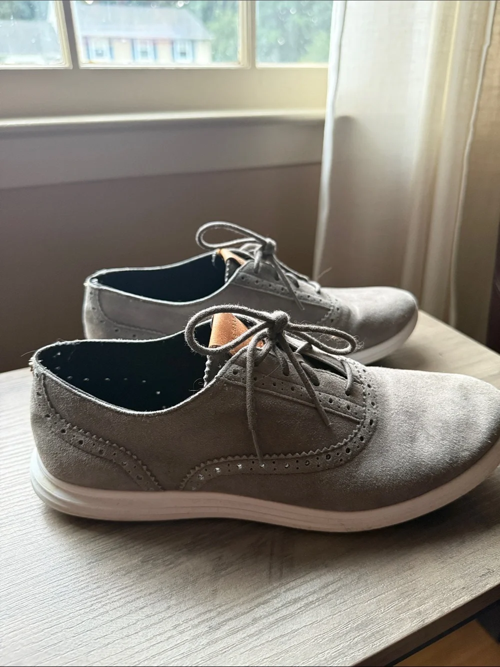 Cole Haan Gray Suede Wingtip Derby Sneakers